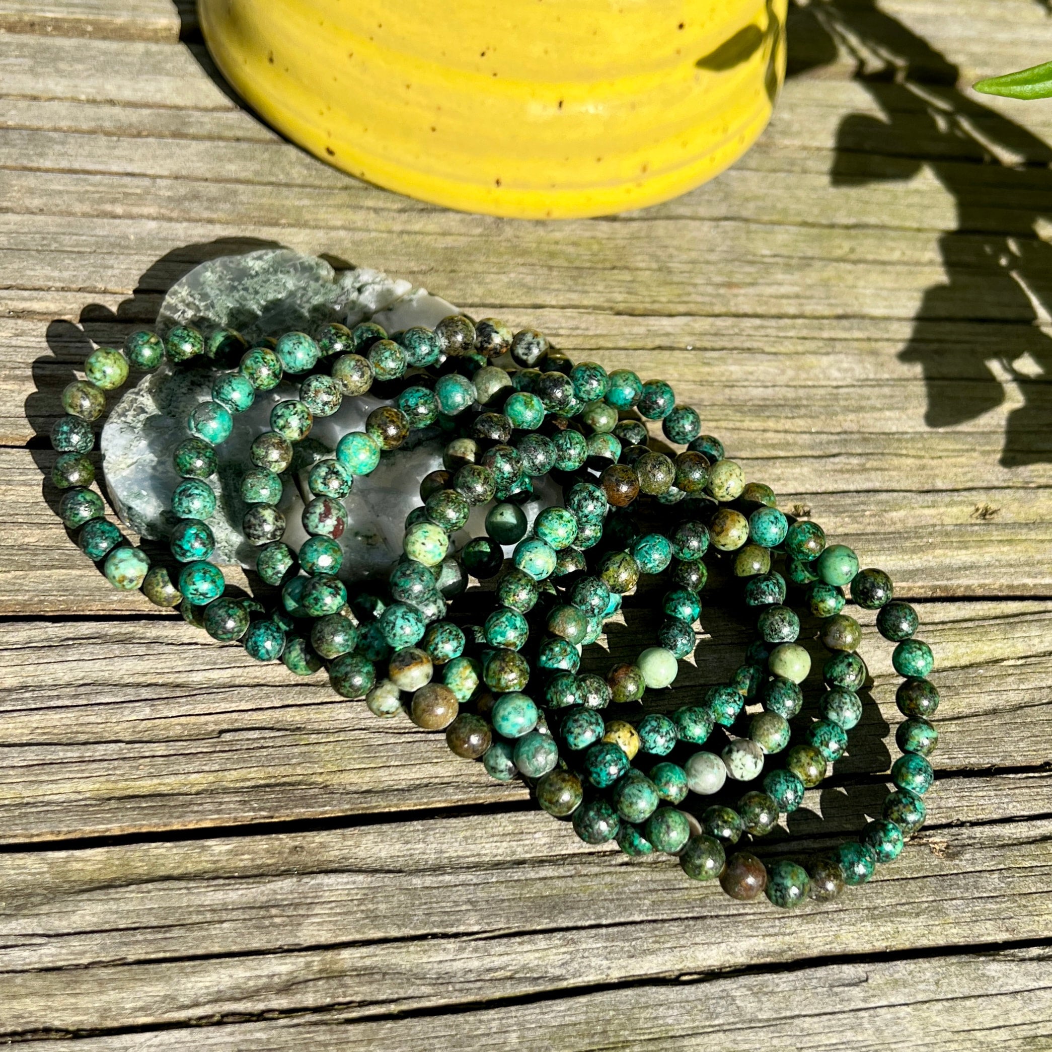 8mm African Turquoise Bracelet Authentic Gemstone Jewelry